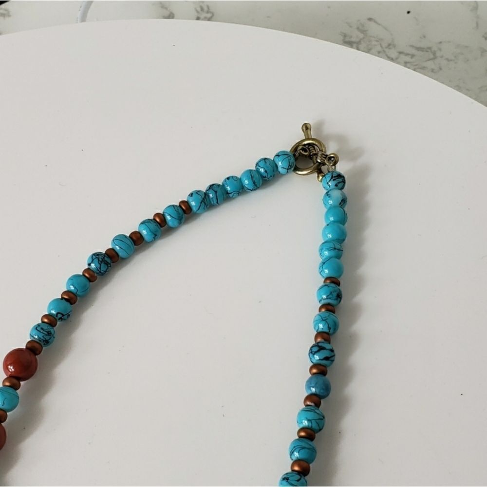 ARTISAN Southwest Jasper & Glass Beaded Necklace - Picture 5 of 7